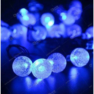 Гирлянда силиконовый провод "Шарики с пузырьками" 30м на бобине синий