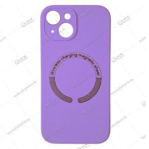 Cиликоновый чехол (Silicone Case) 360 MagSafe для iPhone 15 с защитой камеры лавандовый
