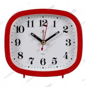 Часы-будильник настольные B5-002 кварц, корпус красный "Классика"