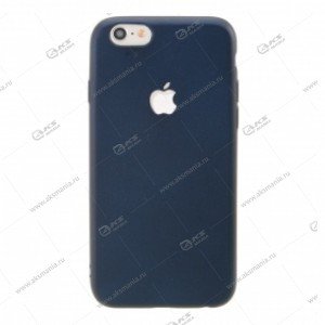 Силикон iPhone 7G тонкий с вырезом в форме яблока синий