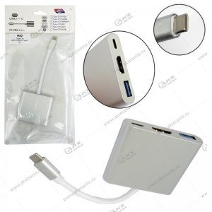 Адаптер H83 Type-C to HDMI+USB 3.0+Type- C 4K