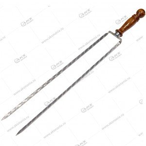 Шампур двойной (вилка) с деревянной ручкой 10мм*40см