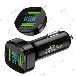 АЗУ Carlive 2USB 5В 3.1А CR30 с инд. вольтметра, черный (без упаковки)
