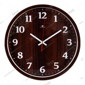 Часы настенные 3027-136 круг d=30см, корпус коричневый "Дерево" "Рубин"