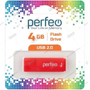 Флешка USB 2.0 4GB Perfeo C04 Lion Red