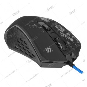 Мышь проводная игровая Defender SinSister GM-933+ковер, 6 кнопок, сенсор, 7200dpi, RGB черный