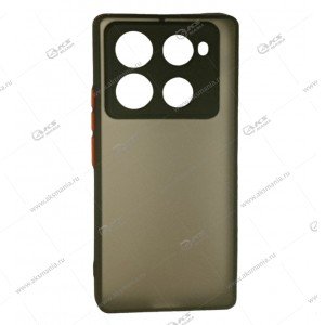 Силикон Infinix Note 40 Pro Likgus Maxshield серый матовый с черным кантом