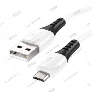 Кабель Hoco X82 silicone charging data cable Micro USB белый