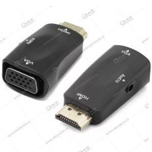 Переходник H06 HDMI-M/VGA-F в пластике черный