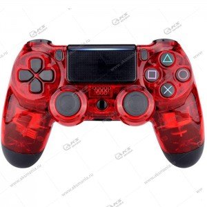 Gamepad PS4 Dualshock 4 wireless полупрозрачный красный