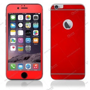 Защитное стекло iPhone 6G/ 6S красный матовый 2 в 1