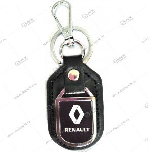 Брелок для ключей металлический+кожа "Renault"