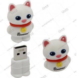 Флешка USB 2.0 32GB Smartbuy Wild Series Котенок белый