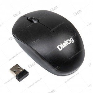 Мышь беспроводна MROC-13U Dialog Comfort 2.4G, 3 кнопки+ролик прокрутки,USB, чёрная