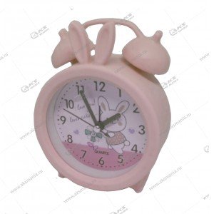 Часы 1846 "Зайка" будильник розовый