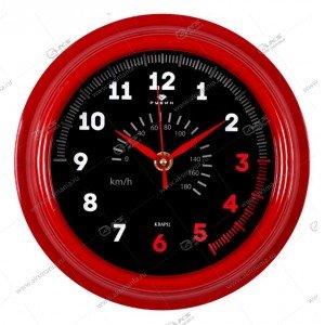 Часы настенные 2121-150 круг d=21см, корпус красный "Спидометр" "Рубин"