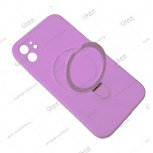Cиликоновый чехол (Silicone Case) 360 MagSafe-подставка для iPhone 11 лавандовый