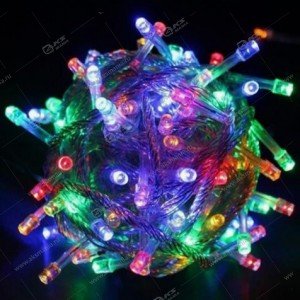 Гирлянда силиконовый провод 180LED разноцвет.