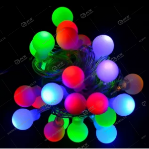Гирлянда "Шарики цветные" силиконовый провод 100LED разноцвет.