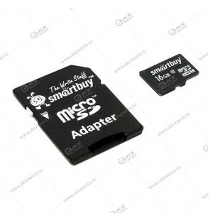 Карта памяти 16GB micro SDXC class 10 SmartBuy UHS-I c адаптером