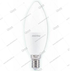 Лампа светодиодная Smartbuy C37-9,5W--3000K-E14 (свеча, теплый свет)