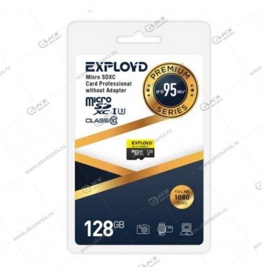Карта памяти Exployd 128GB microSDXC Class 10 UHS-1 Elite без адаптера SD 45 MB/s