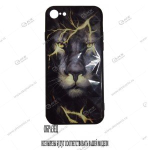 Силикон-стекло с рисунком для iPhone 6G/6S лев