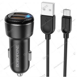 АЗУ Borofone BZ17 2USB QC3.0 18W + кабель Micro USB черный