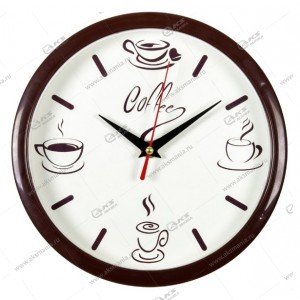 Часы настенные 2222-275 круг d=22см, корпус коричневый "Coffee" "Рубин"