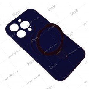 Cиликоновый чехол (Silicone Case) 360 MagSafe-подставка для iPhone 16 Pro темно-синий