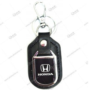 Брелок для ключей металлический+кожа "Honda"