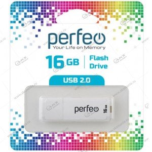 Флешка USB 2.0 16GB Perfeo C04 Белый