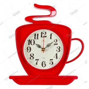 Часы настенные 2523-004R чашка 25x24см, корпус красный "Классика" "Рубин"