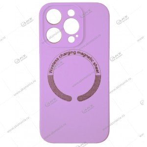 Cиликоновый чехол (Silicone Case) 360 MagSafe для iPhone 15 Pro с защитой камеры лавандовый
