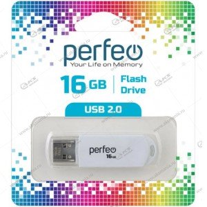 Флешка USB 2.0 16GB Perfeo C03 Белый