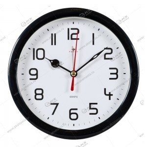 Часы-будильник настольные B4-003 кварц d=15см, корпус черный "Классика" "Рубин"