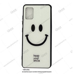 Силикон Xiaomi Redmi Note 9 со стеклянной вставкой (Keep your smile)
