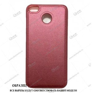 Силикон iPhone 5G/ 5S кожа с логотипом бордовый