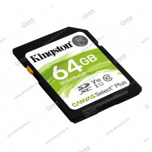 Карта памяти 64GB SDXC class 10 UHS-I U1 V10 Kingston Canvas Select Plus (100MB/s)