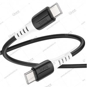 Кабель Hoco X82 silicone charging data cable 60W Type-C to Type-C черный