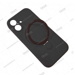 Cиликоновый чехол (Silicone Case) 360 MagSafe-подставка для iPhone 16 графитный