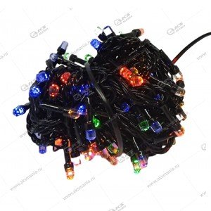 Гирлянда черный провод граненый диод 300Led 18м разноцвет