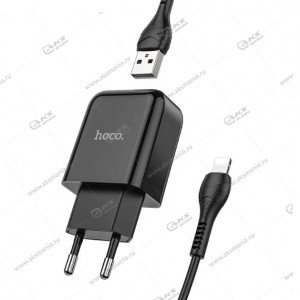 СЗУ Hoco N2 1USB 2.1A +  кабель Lightning черный