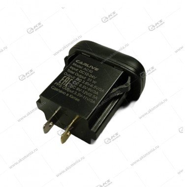 Гнездо прикуривателя (врезное) 12V-24V 1USB QC3.0+PD30W AC10+Вольтметр (квадратный)