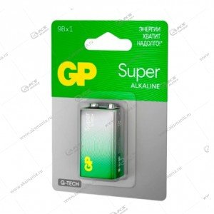 Элемент питания GP 6LR61/1BL (крона) Super Alkaline G-Tech