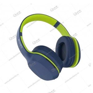 Наушники Bluetooth Celebrat A18 синий с зеленым