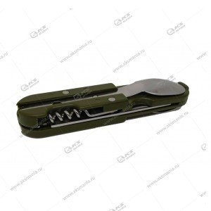 Набор походный складной в чехле PC-200 (ложка, вилка, нож, открывашка)