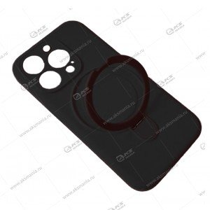 Cиликоновый чехол (Silicone Case) 360 MagSafe-подставка для iPhone 16 Pro черный