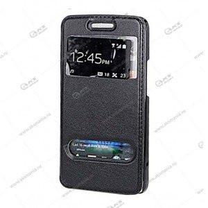 Книга горизонтал Samsung S3 mini/i8190 черный на пластике с окном Oskar