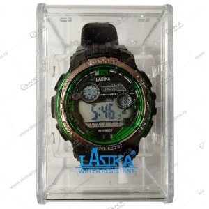 Наручные часы LASKA водонепроницаемые в пластике черно-зеленые